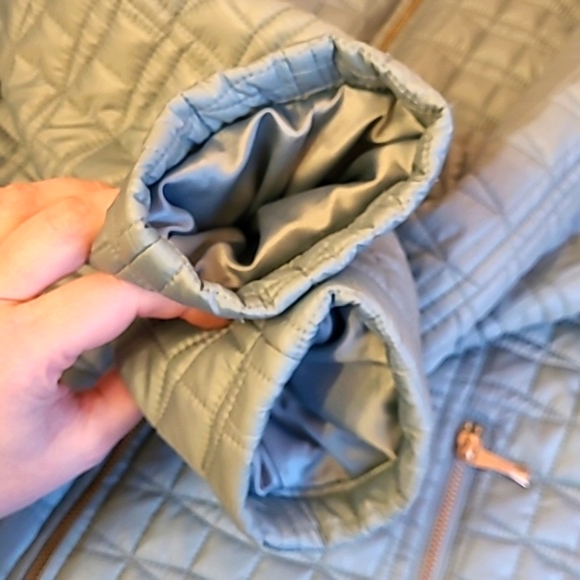 KATE SPADE dusty mint quilted ruffle coat - Picture 7 of 12